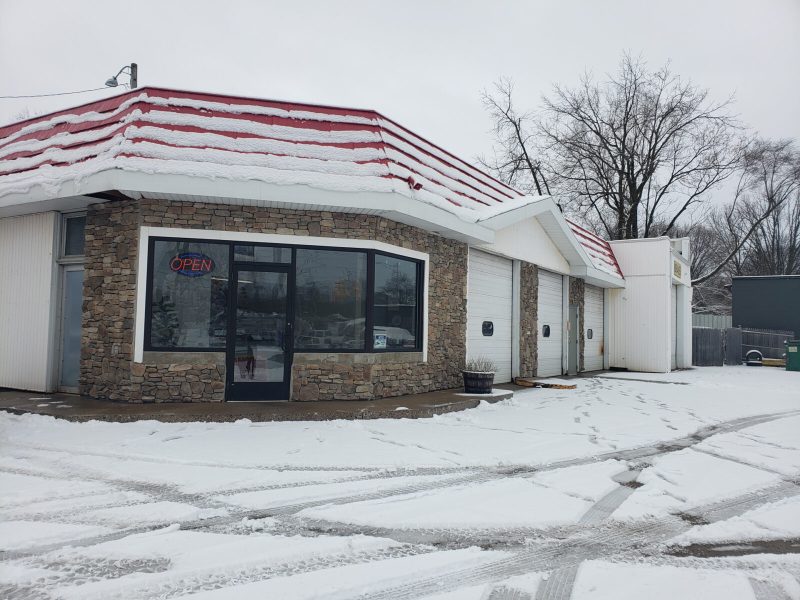 Lansing Car Care Center building in winter